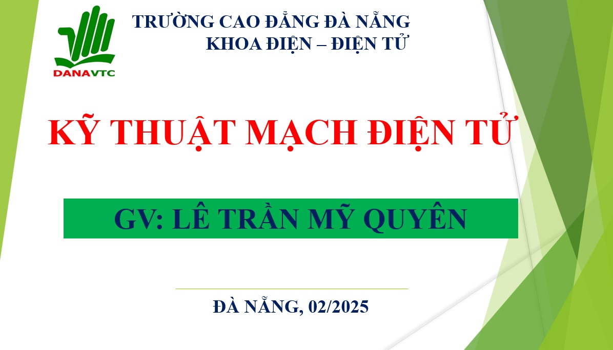KỸ THUẬT MẠCH ĐIỆN TỬ